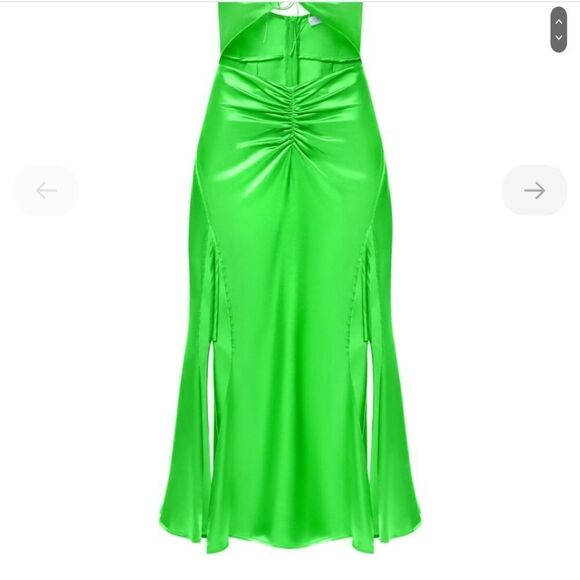 Overthesea Andromeda Green Satin Cut Out Cocktail Mermaid Fairy 90s Dress Size S - Picture 14 of 15